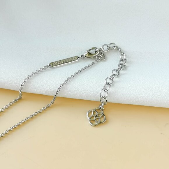 NEW Kendra Scott Elisa Silver Dichroic Glass Necklace - Picture 3 of 3